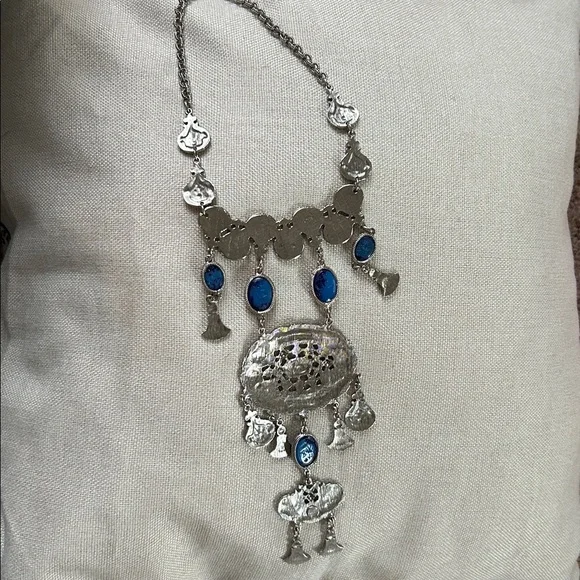 Vintage Accessocraft NYC statement necklace silvertone - Picture 2 of 6